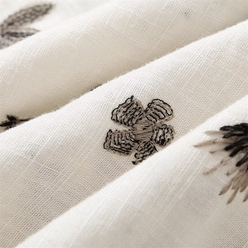 Milou | Bestickter floraler knöchellanger Rock mit hoher Taille