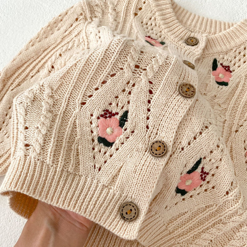 Hannelore | Baby Girl Strickjacke mit Knopfleiste