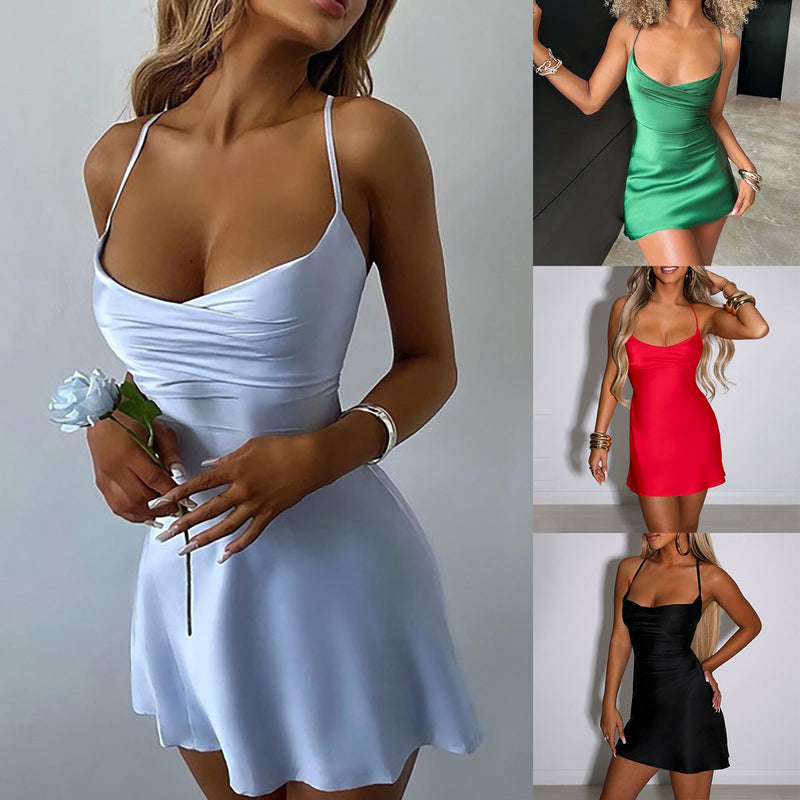 Aofie | Y2K Spitze einfarbig Minikleid