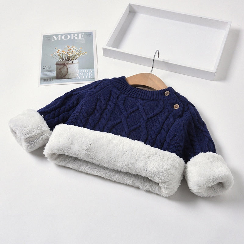 Emmelyn | Mädchen Plüsch-Strickpullover