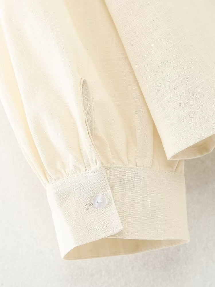 Sanne | Lose Bluse mit bestickten ethnischen Laternenärmeln