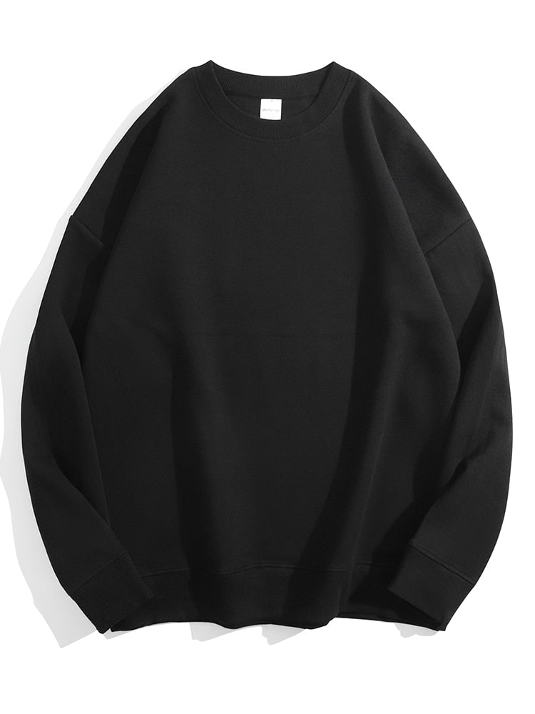 Dorothea | Einfarbiges Sweatshirt mit losem O-Ausschnitt aus Baumwolle