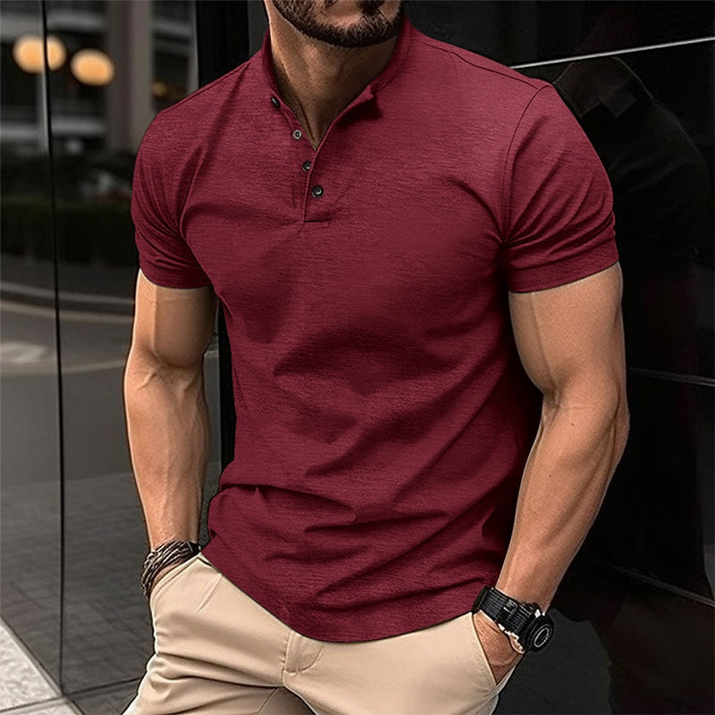 Sven | Minimalistisches lässiges einfarbiges Poloshirt