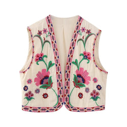 Fien | Vintage Floral bestickte Weste