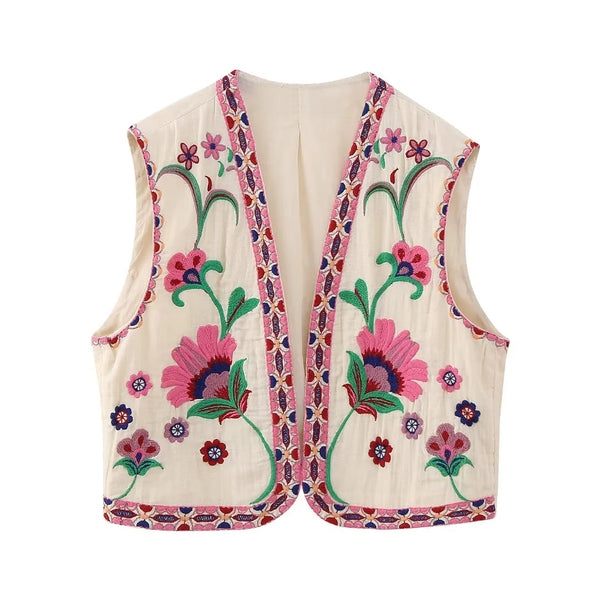 Fien | Vintage Floral bestickte Weste
