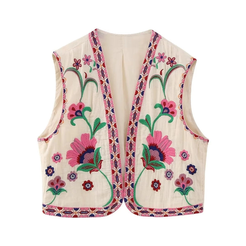 Fien | Vintage Floral bestickte Weste