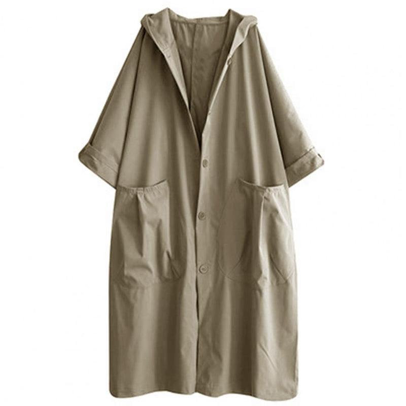 Otillie | Lockerer langer Trenchcoat mit Fronttasche