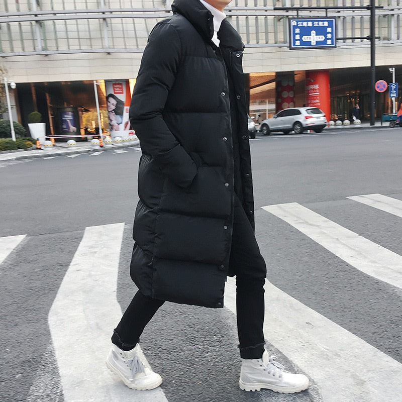 Icarus | Langer eleganter gepolsterter dicker Mantel Jacke
