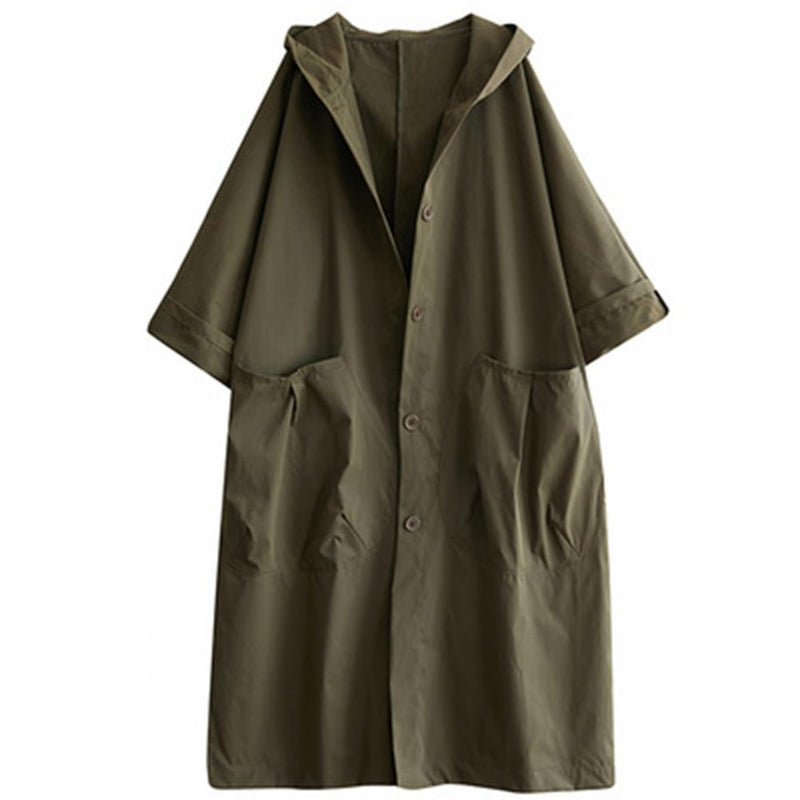 Otillie | Lockerer langer Trenchcoat mit Fronttasche