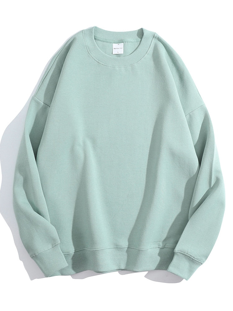 Dorothea | Einfarbiges Sweatshirt mit losem O-Ausschnitt aus Baumwolle
