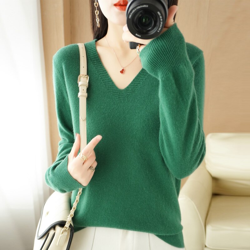 Maud | Leichter Strickpullover mit V-Ausschnitt Casual Pullover