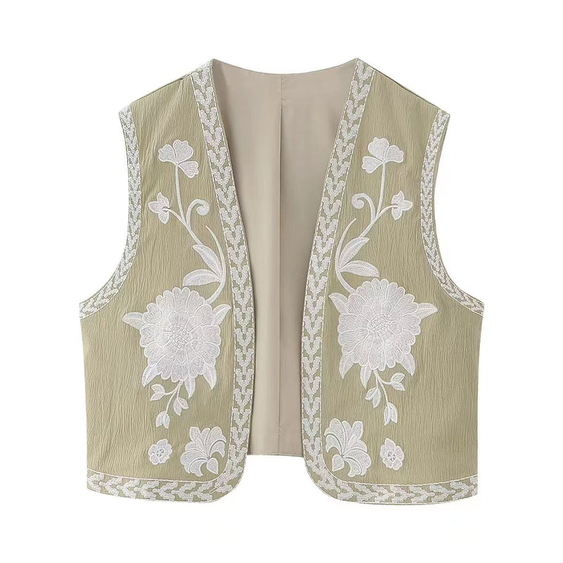 Fien | Vintage Floral bestickte Weste