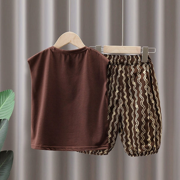 Ric | Baby Boy Small Pantoffel Druck Shirt und Hose Set
