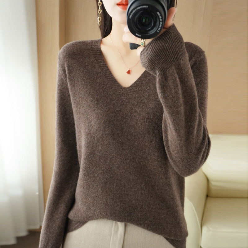 Maud | Leichter Strickpullover mit V-Ausschnitt Casual Pullover