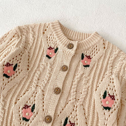 Hannelore | Baby Girl Strickjacke mit Knopfleiste