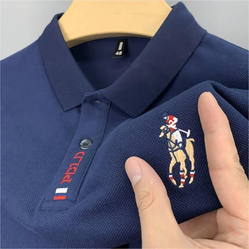 James | Büro-Poloshirt aus Baumwolle mit gesticktem Detail