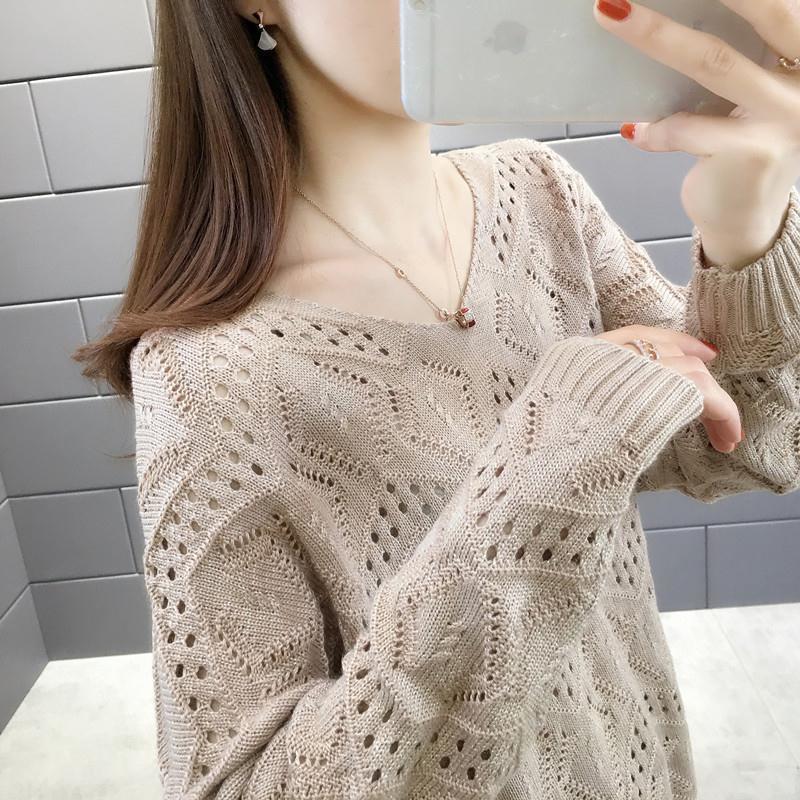 Liv | Koreanischer V-Ausschnitt Pullover mit Hohlkreuz