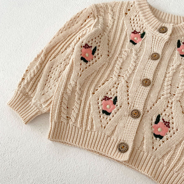 Hannelore | Baby Girl Strickjacke mit Knopfleiste