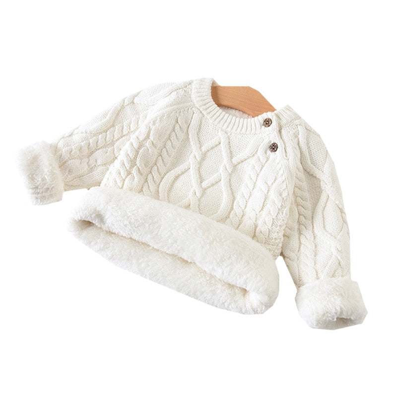 Emmelyn | Mädchen Plüsch-Strickpullover