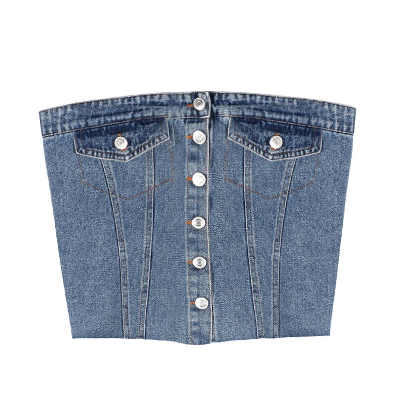 Olivia | Sexy Tube Korsett Falten Rücken Crop Top