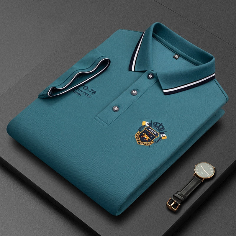 Siem | Koreanisches Luxus-Poloshirt mit gesticktem Reverskragen
