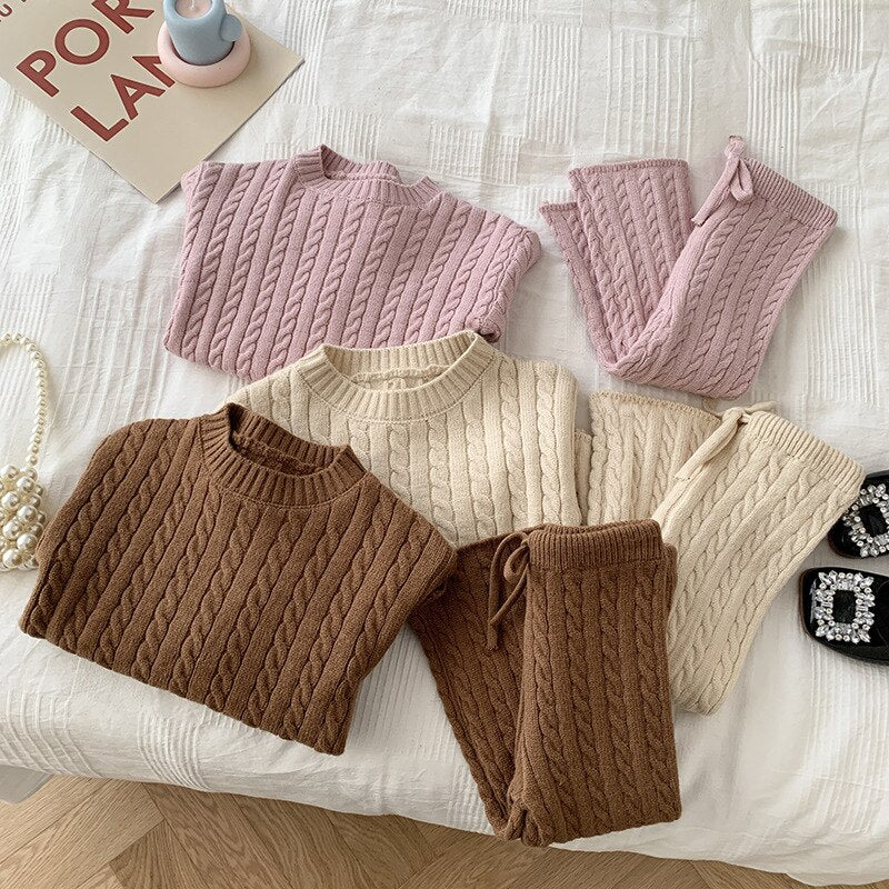 Franka | Baby Mädchen Strickpullover und Hosen Set