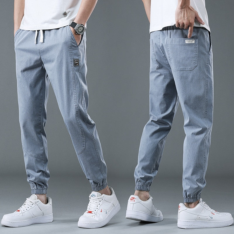 Thomas | Harajuku Minimalistische Baumwoll-Jogger-Hose in lockerer Passform
