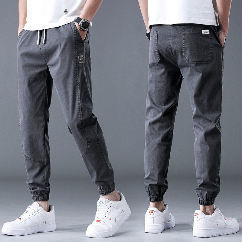 Thomas | Harajuku Minimalistische Baumwoll-Jogger-Hose in lockerer Passform