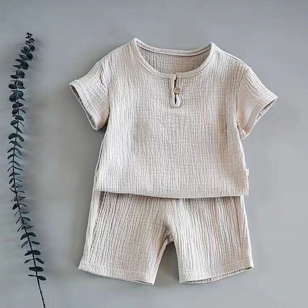 Benny | Jungen/Mädchen Leinenhemd und kurze Hose im Set