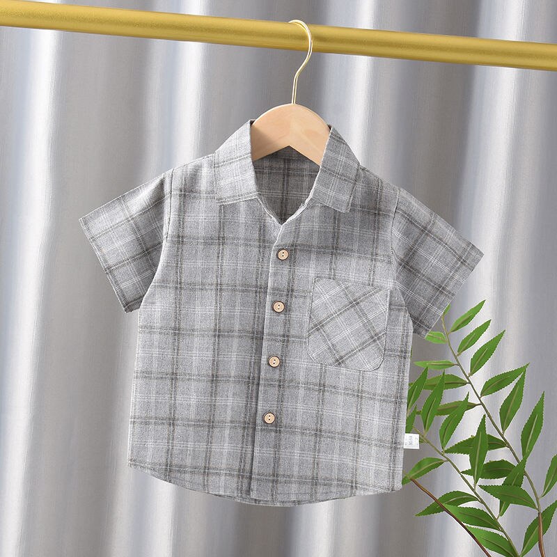 Arnoud | Baby Boy Plaid Revers Kurzarm-Poloshirt