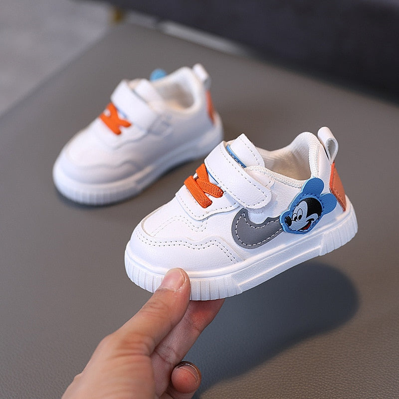 Armin | Baby Girl/Boy White Mickey Lauflernschuhe