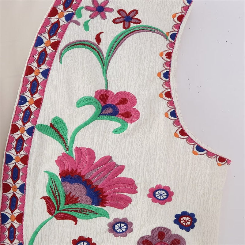 Fien | Vintage Floral bestickte Weste