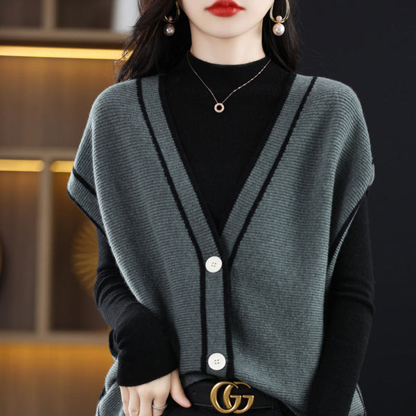 Jasmin | Lässiger Strickpullover mit V-Ausschnitt und lockerer Passform