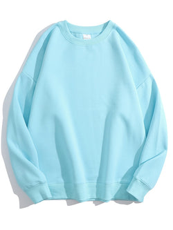 Dorothea | Einfarbiges Sweatshirt mit losem O-Ausschnitt aus Baumwolle