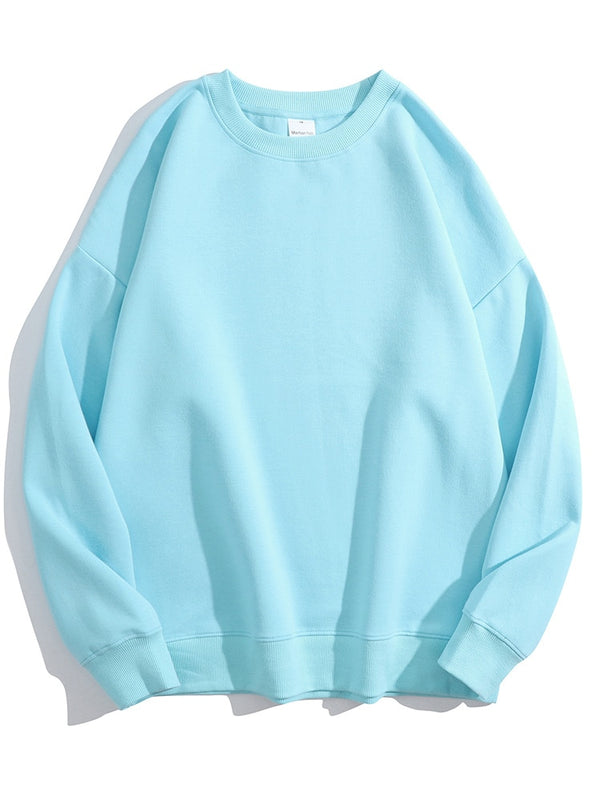 Dorothea | Einfarbiges Sweatshirt mit losem O-Ausschnitt aus Baumwolle