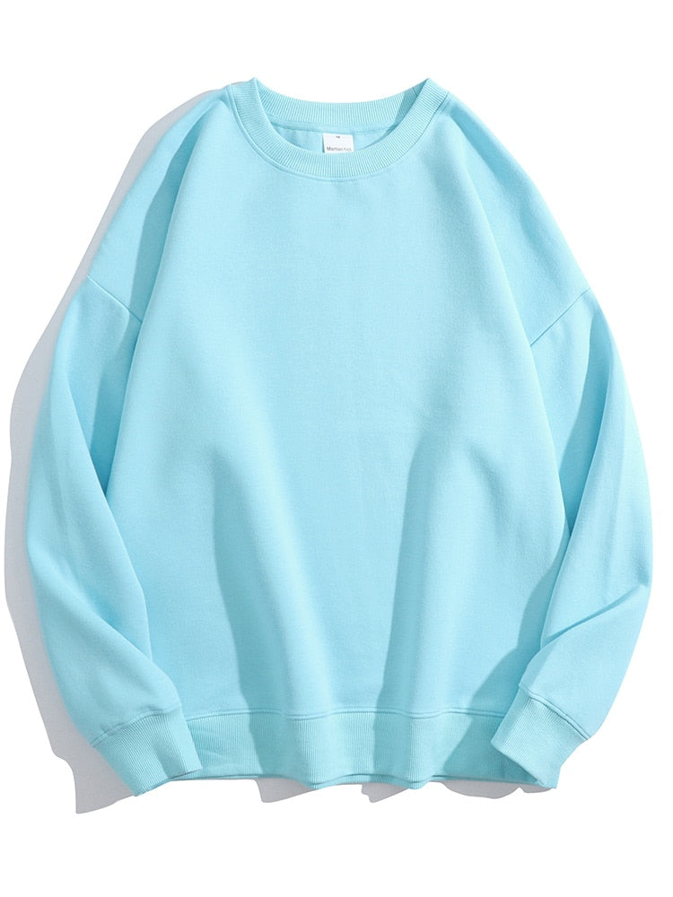 Dorothea | Einfarbiges Sweatshirt mit losem O-Ausschnitt aus Baumwolle