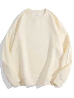 Dorothea | Einfarbiges Sweatshirt mit losem O-Ausschnitt aus Baumwolle