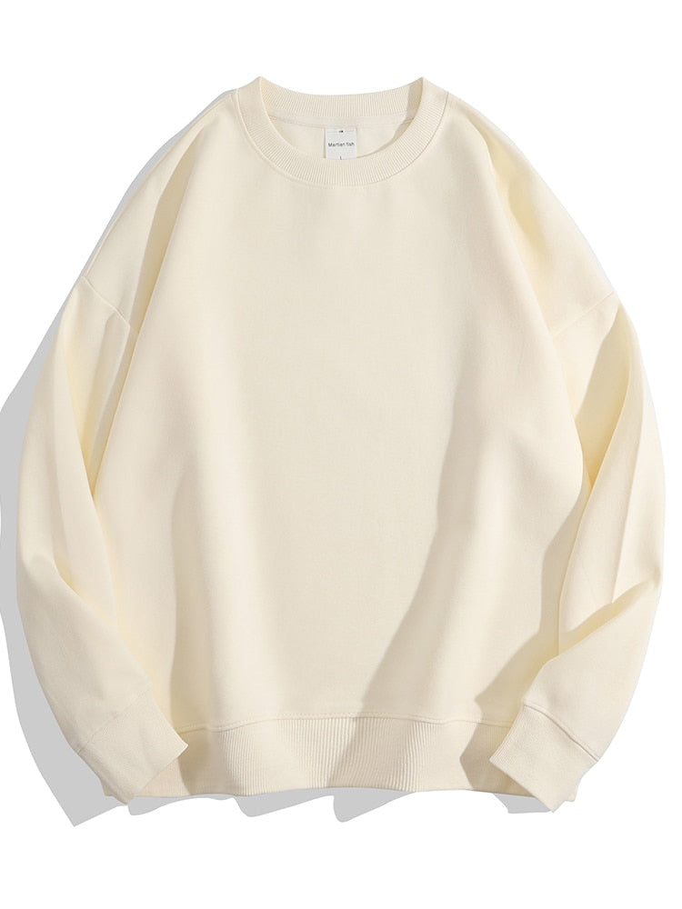 Dorothea | Einfarbiges Sweatshirt mit losem O-Ausschnitt aus Baumwolle