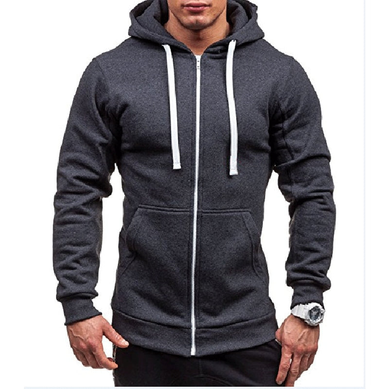 Lucius | Minimalistische einfarbige Jacke mit Reißverschluss