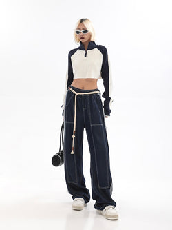 Melanie | Baggy-Hose mit hoher Taille und weitem Bein