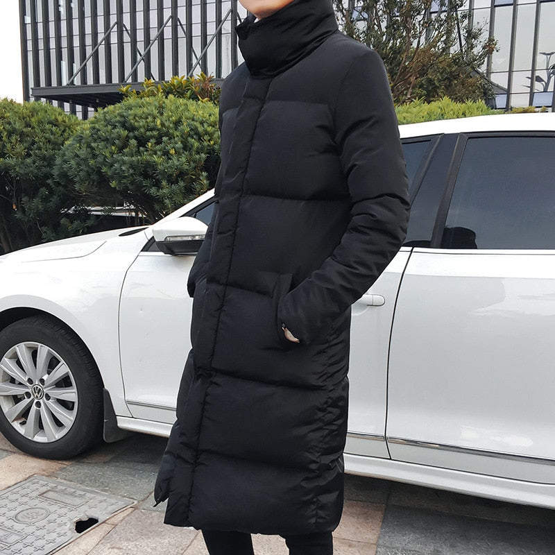 Icarus | Langer eleganter gepolsterter dicker Mantel Jacke