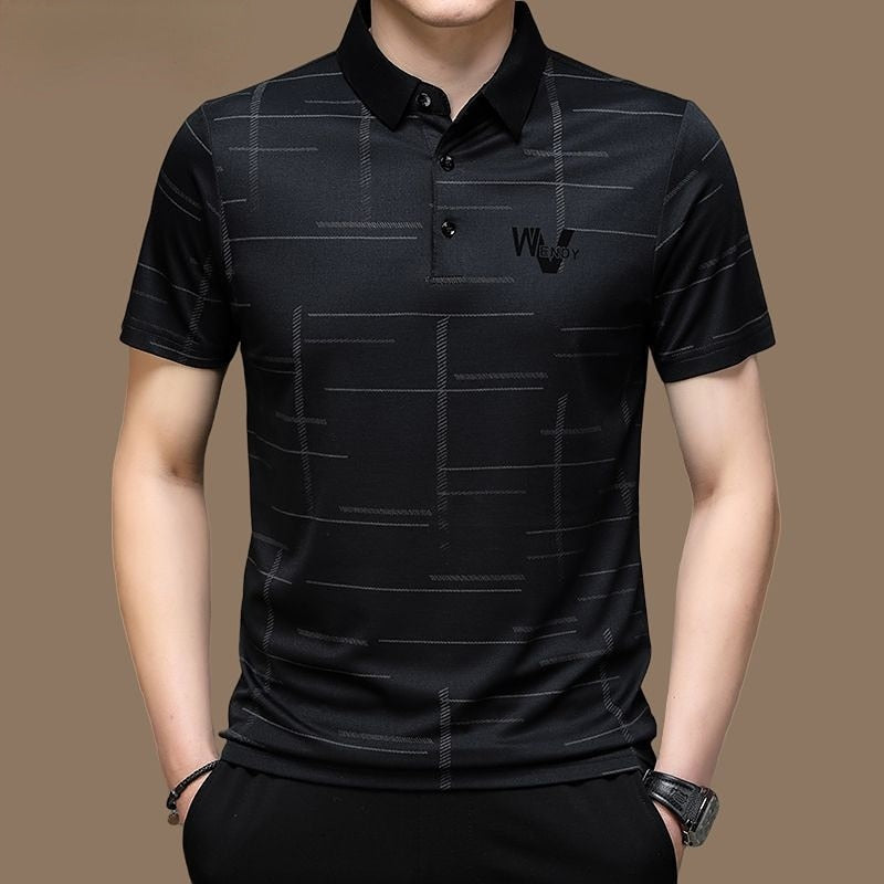 Noud | Gestreiftes detailliertes Büro-Poloshirt