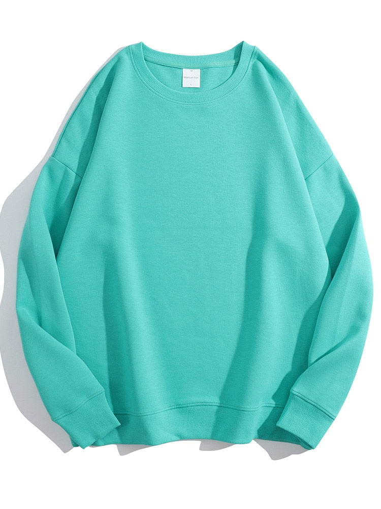 Dorothea | Einfarbiges Sweatshirt mit losem O-Ausschnitt aus Baumwolle