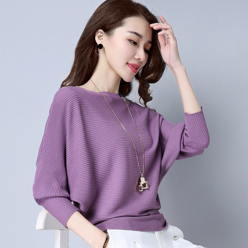Nova | Lässiger gestrickter Pullover mit Fledermausärmeln