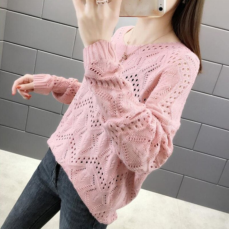 Liv | Koreanischer V-Ausschnitt Pullover mit Hohlkreuz