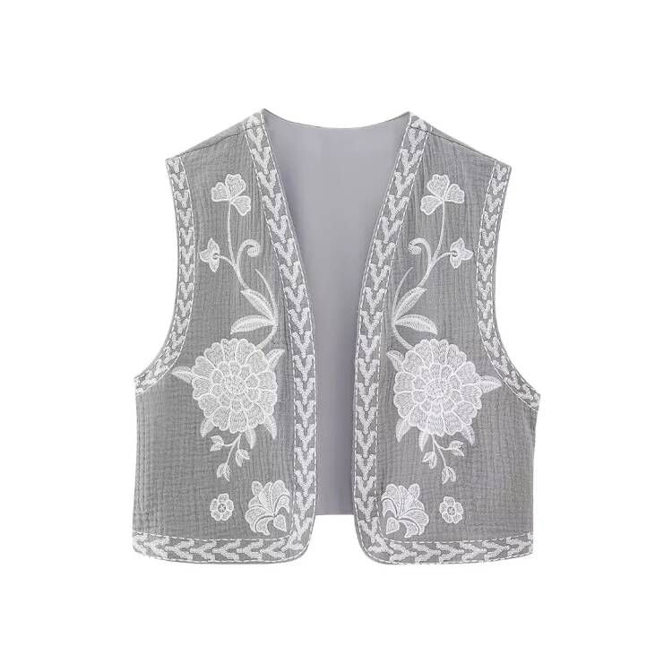 Fien | Vintage Floral bestickte Weste