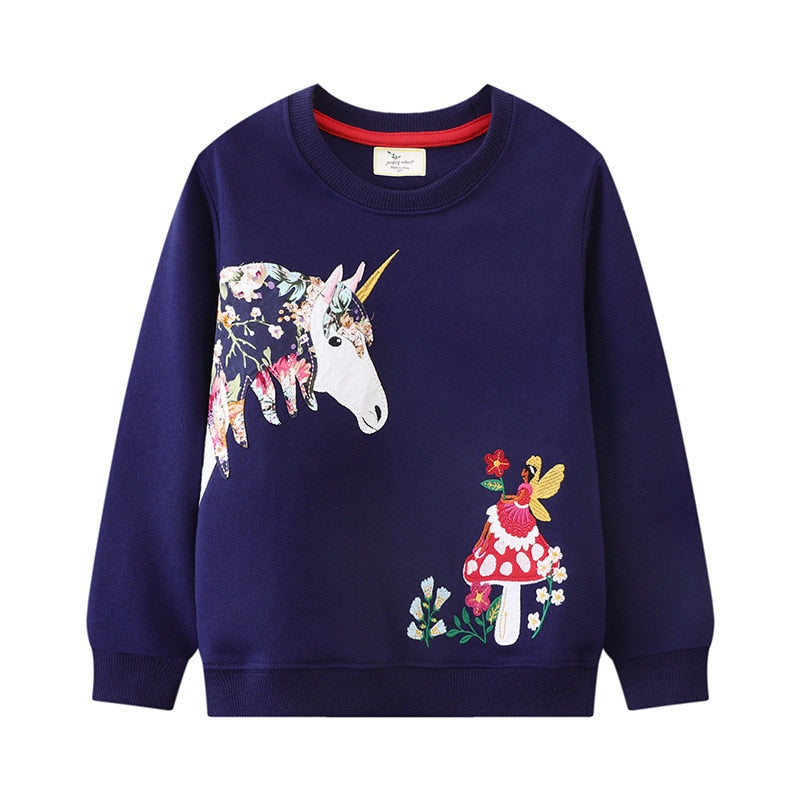 Annaliese | Mädchen Cartoon besticktes Sweatshirt