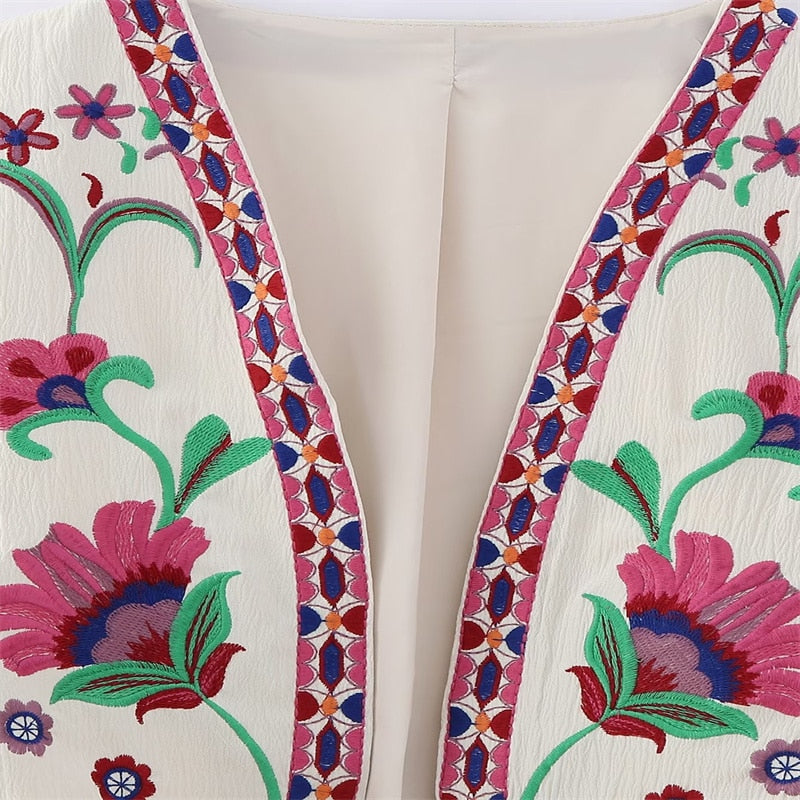 Fien | Vintage Floral bestickte Weste