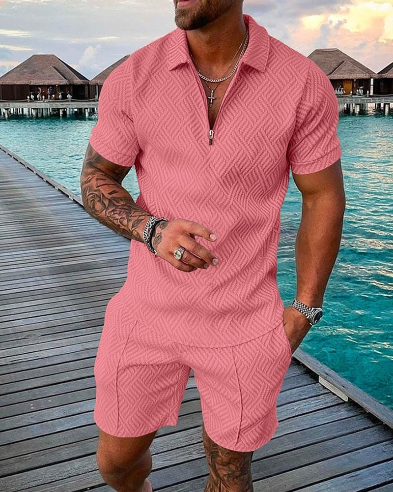 Thijs | Sommer Harajuku Polo Shirt und Shorts Set