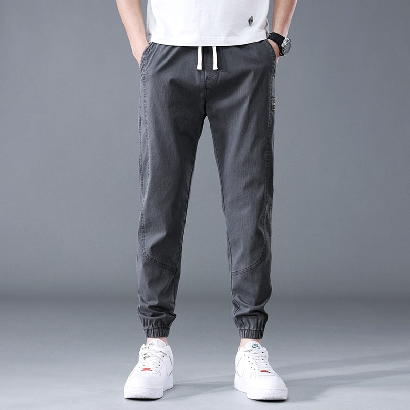 Thomas | Harajuku Minimalistische Baumwoll-Jogger-Hose in lockerer Passform